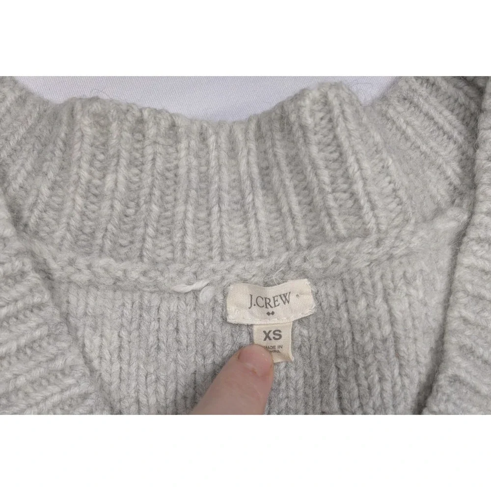 J. Crew Alpaca Wool Blend Gray V-Neck Tunic Short Sleeve Sweater Womens XS 47633
